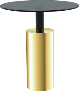 Kayoom, Kayoom Beistelltisch »Beistelltisch Rosanna 525«, runde Glas-Tischplatte, Kayoom Beistelltisch »Rosanna 525, Beistelltisch in glamourösem Stil,runde Glas-Tischplatte«, (1 St.), Runde Tischplatte, edles Design, zeitlose Farben, Sockel: Ø 15 cm