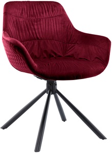 mutoni casual, Esszimmerstuhl mit Armlehnen Gribstox rot, SalesFever Esszimmerstuhl »Rimini Armlehnstuhl, Rückseite mit Wabensteppung«, 1 St., Samtoptik, Esszimmersessel, Rückseite mit Wabensteppung,360° Drehfunktion