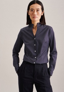 Seidensticker, Kelchkragenbluse Druck Langarm Kragen Damen Dunkelblau 40, seidensticker Klassische Bluse »Schwarze Rose«, Langarm Kragen Druck