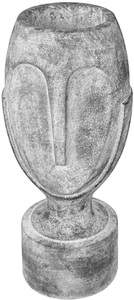 Gilde, GILDE Pflanzkübel »Pflanzkübel Face, grau«, (1 St.), Blumenkübel, Pflanzübertopf, Blumentopf, aus Magnesia, mit graphischen Gesichtszügen, mit eingearbeiteten Pflanztopf, in verschiedenen Grössen erhältlich, In- und Outdoor geeignet, Wohnzim, GILDE Übertopf »Face, grau«, (1 St.), grau