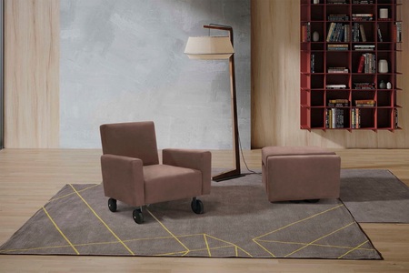 Egoitaliano, Egoitaliano Sessel »QQ«, zum Hocker zusammenklappbar, inkl. Rollen, Egoitaliano Sessel »QQ, Funktionssessel zum Hocker zusammenklappbar,«, inkl. Rollen, in vielen Farbe und hochwertigem Microfaserbezug