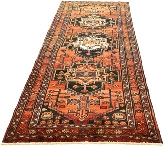 MorgenLand, morgenland Wollteppich »Hamadan Teppich handgeknüpft braun«, rechteckig, 8 mm Höhe, handgeknüpft, 