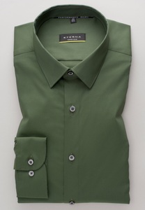 Eterna, ETERNA LANGARM HEMD SUPER SLIM PERFORMANCE SHIRT STRETCH MINZGRÜN, Eterna Langarmhemd »SUPER SLIM«, EASY IRON (bügelleicht)