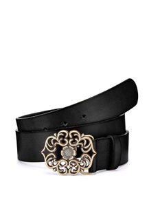 Lascana, LASCANA Ledergürtel, Hüftgürtel mit romantischer Metallschliesse, LASCANA Hüftgürtel »Ledergürtel«, mit Metallschliesse, Leder-Hüftgürtel, für Hosen, Jeans & Kleider