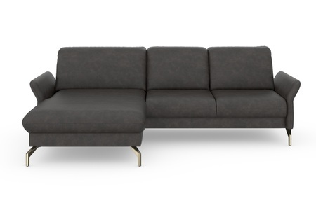 sit&more Ecksofa »Fashion«, wahlweise mit Kopfteilverstellung und Vorziehsitz, motorisch, mit satinierten Nickelfüssen
