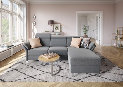 SIT&MORE, sit&more Ecksofa, sit&more Ecksofa »Vincenzo L-Form« inklusive Kopfteilverstellung, wahlweise mit Bettfunktion, Bettkasten