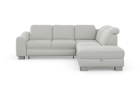 sit&more Ecksofa »Durness«, mit Federkern und hochwertigen Edelstahlfüssen, wahlweise mit Kopfteilverstellung, Bettfunktion und Stauraum oder mit Bettfunktion und Bettkasten