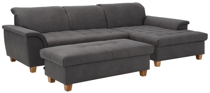 HOME AFFAIRE, Home affaire Ecksofa »Lyla«, mit Recamiere, wahlweise mit Rückenfunktion und zusätzlich mit Bett + Bettkasten, Home affaire Ecksofa »Lyla fester Sitzkomfort, bequeme Armlehnen, Breite 279cm, L-Form« mit Recamiere, wahlweise mit Rückenfunktion und zusätzlich mit Bett