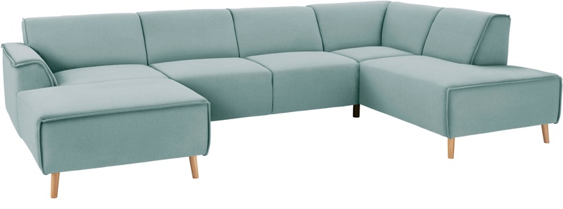 ANDAS, andas Wohnlandschaft »Janek«, mit Federkern und Keder in scandinavischem Design, Home affaire Wohnlandschaft »Janek Scandic Design, elegant und zeitlos U-Form« mit Federkern und Keder in scandinavischem Design