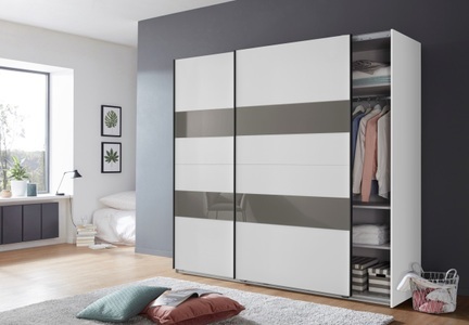 Wimex, Wimex Schwebetürenschrank »Altona«, Wimex Schwebetürenschrank »Altona«, mit Glaselementen und zusätzlichen Einlegeböden