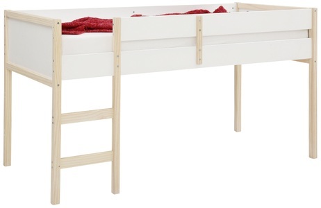 LÜTTENHÜTT, Lüttenhütt Hochbett »Janne«, aus schönem massivem Kiefernholz, Einzelbett, inklusive praktischer massiver Holzleiter, in verschiedenen Farbvarianten erhältlich, Liegefläche 90x200 cm, Lüttenhütt Hochbett »Janne«, Kiefernholz, Einzelbett, inklusive Holzleiter, Liegefläche 90x200 cm