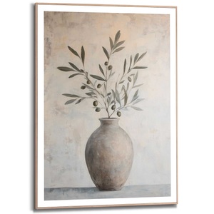 Reinders! Poster »Oliven auf Vase«, Wohnzimmer - Grün - MDF - Abstrakt - 50x70 cm