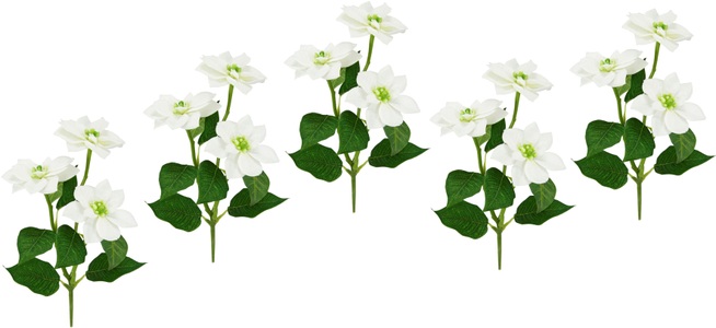 IGEA, I.GE.A. Kunstblume »Poinsettie«, (5 St.), Künstlicher Poinsettiazweig, 5er Set, I.GE.A. Kunstblume »Poinsettie«, Künstlicher Poinsettiazweig, 5er Set