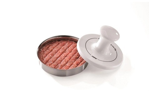 Gefu, Gefu Spark Hamburgerpresse, Gefu Hamburgerpresse , 15410 , weiss , Metall, Keramik , 8 cm , Rillenstruktur , 0054300246