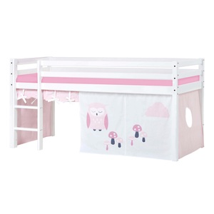Hoppekids, Hoppekids Hochbett, mit Matratze und Textil-Set, Hoppekids Hochbett »ECO Dream, Kinderbett, Spielbett, Halbhohes Bett aus Massivholz«, inkl. Vorhang-Set Creator, Bettgrösse & Matratze wählbar