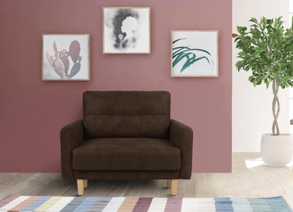 HOME AFFAIRE, Home affaire Sessel »Triplo«, mit Steppung im Rückenkissen, Home affaire Sessel »TRIPLO Relaxsessel mit Wellenunterfederung, Masse B/T/H: 95/100/89 cm«, Polstersessel mit Steppung im Rückenkissen, hohe Qualität