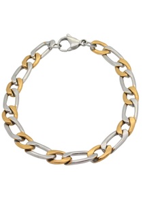 FIRETTI, Firetti Edelstahlarmband »In Panzer-und Figarokettengliederung, 7,47 mm breit, glänzend, Bicolor-Design«, Firetti Edelstahlarmband »Schmuck Geschenk Panzer-/Figarokette, bicolor, ca. 7,47 mm breit«, Made in Germany
