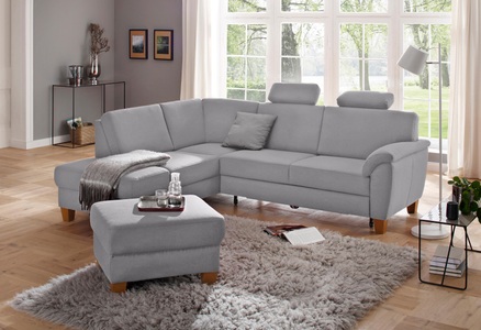 Home affaire Ecksofa »Alta«, mit Federkern und Kontrastnaht, Füsse Buche eichefarben