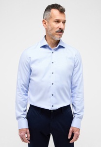 ETERNA Mode GmbH, SLIM FIT Hemd in hellblau strukturiert, Eterna Langarmhemd »SLIM FIT«
