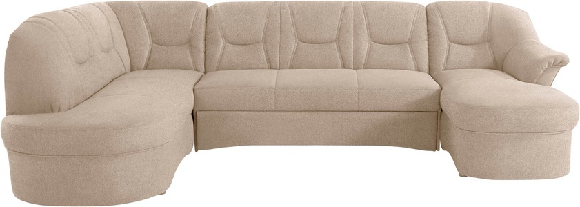 DOMO collection, DOMO collection Wohnlandschaft »Sarafina«, wahlweise mit Bettfunktion, optional mit Federkern, DOMO collection Wohnlandschaft »Sarafina, zeitlos und komfortabel, optional mit Federkern, U-Form« wahlweise mit Bettfunktion
