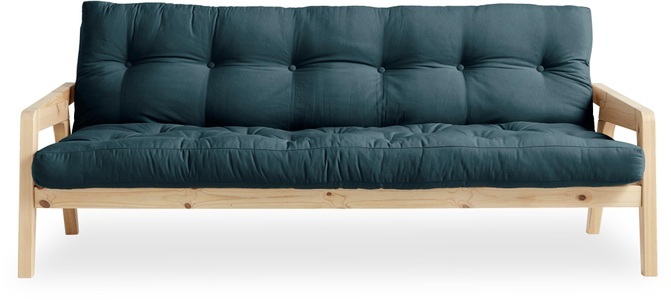 Karup Design, Karup Design Schlafsofa GRAB Gestell und Stofffarbe auswählbar, Karup Design Schlafsofa, Mit Holzstruktur, inkl. Futonmatratze, Liegefläche 130x190 cm
