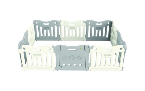 Baby Care, BABY CARE Laufgitter Playpen Melange Grey 219x147x63 cm, BABY CARE Laufgitter Melange Grey 2.19 m x 1.47 m x 63 cm