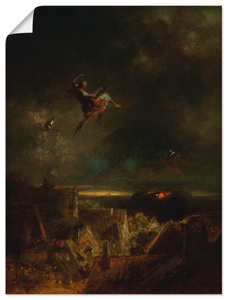 Artland, Artland Wandbild »Hexenritt Um 1875«, Artland Wandfolie »Hexenritt Um 1875«, Dark Fantasy, (1 St.), selbstklebend
