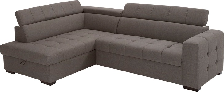 exxpo - sofa fashion, exxpo - sofa fashion Ecksofa, Steppung im Sitzbereich, Wahlweise mit Bettfunktion und Bettkasten, inklusive 3 verstellbaren Kopfstützen, exxpo - sofa fashion Ecksofa »Otusso, L-Form«, Steppung im Sitzbereich, wahlw. mit Bettfunktion u. Bettkasten