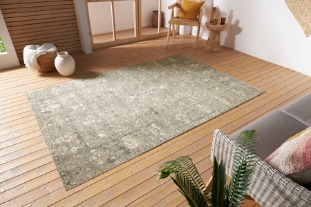 NOURISTAN, NOURISTAN Outdoorteppich »Luxor«, rechteckig, 3 mm Höhe, In- und Outdoor, Faltbar und Waschmaschinenfest, geeignet für Fussbodenheizung, strapazierfähig, robust, pflegeleicht, ringsum gekettelt, kräftige Farben, NORTHRUGS Teppich »Luxor«, rechteckig, 3 mm Höhe, In-& Outdoor, Läufer, Wetterfest, Balkon, Wohnzimmer, Orient