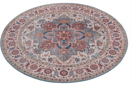 NOURISTAN, Teppich, »Anthea«, NOURISTAN, rund, Höhe 5 mm, maschinell gewebt, NOURISTAN Teppich »Anthea«, rund, 5 mm Höhe, Orientalisch, Orient, Vintage, Wohnzimmer, Schlafzimmer, Esszimmer