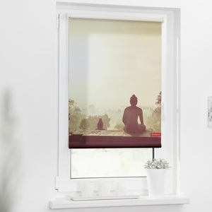 LICHTBLICK, LICHTBLICK Seitenzugrollo »Rollo Klemmfix, ohne Bohren, blickdicht, Tempel Borobudur - Orange«, blickdicht, Sichtschutz-Blendschutz, freihängend, LICHTBLICK ORIGINAL Seitenzugrollo »Rollo Klemmfix, ohne Bohren, blickdicht, Tempel Borobudur - Orange«, blickdicht, Sichtschutz-Blendschutz, freihängend