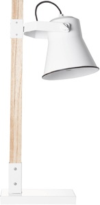 Brilliant, Tischleuchte Plow, weiß holz hell, Brilliant Tischleuchte »PLOW«, 1 flammig, Leuchtmittel E27 ohne Leuchtmittel, 55 cm Höhe, E27, schwenkbar, Metall/Holz, weiss/holz hell