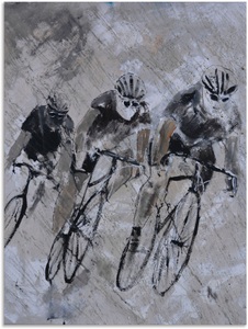 Artland, Artland Wandbild »Fahrrad fahren im Regen«, Artland Wandbild »Fahrrad fahren im Regen«, Fahrräder, (1 St.), als Alubild, Outdoorbild, Leinwandbild, Poster in verschied. Grössen