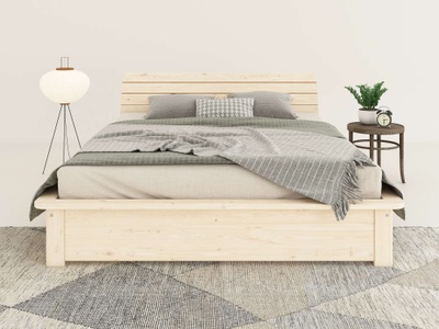 HOME AFFAIRE, Home affaire Bett »Antri, Massivholzbett, Holzbett, Bettgestell«, aus massiver Kiefer, inklusive Lattenrost, Bettkasten optional, Home affaire Massivholzbett »Antri, Futonbett, ergonomisch geformtes Kopfteil, stilvolles Design« Rahmen zur Ablage von Smartphone, mit Lattenrost, Bettkasten optional