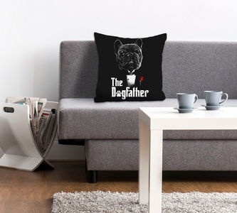 queence Dekokissen »THE DOGFATHER«, (1 St.), mit einem Mops im Anzug