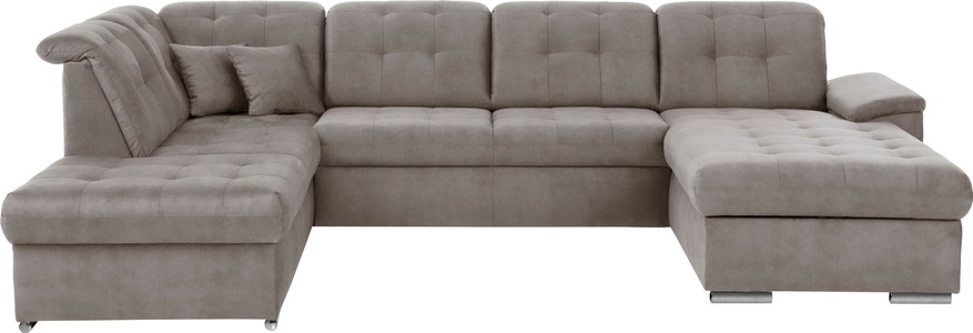exxpo - sofa fashion, exxpo - sofa fashion Wohnlandschaft, (4 St.), 6x Kopfteilverstellung, Wahlweise mit Bettfunktion und Bettkasten, exxpo - sofa fashion Wohnlandschaft »Durango, aufwendige Sitz- und Rückenverarbeitung, bequem, U-Form« inkl. Kopfteilverstellung, wahlweise mit Bettfunktion und Bettkasten