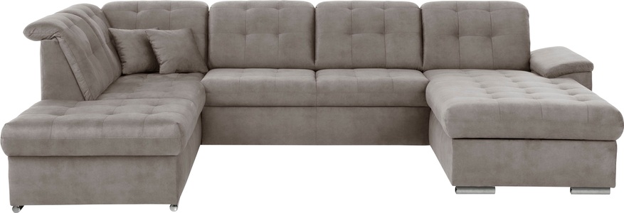 exxpo - sofa fashion, exxpo - sofa fashion Wohnlandschaft, (4 St.), 6x Kopfteilverstellung, Wahlweise mit Bettfunktion und Bettkasten, exxpo - sofa fashion Wohnlandschaft »Durango, aufwendige Sitz- und Rückenverarbeitung, bequem, U-Form« inkl. Kopfteilverstellung, wahlweise mit Bettfunktion und Bettkasten