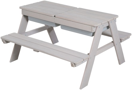 Roba, roba Kindersitzgruppe mit Spielwannen Outdoor Deluxe - weiß, Kindersitzgarnitur Outdoor PLAY FOR 4