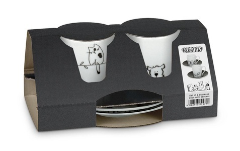 Könitz, Könitz - 2-teiliges Espressotassen-Set, Könitz Espressotasse »2er Set Cats«, (2 tlg.)
