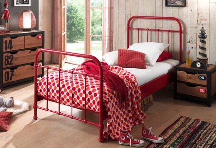 Vipack, Vipack Metallbett, Vipack Einzelbett »New York, Bettgestell Metall, pulverbeschichtet, in zeitlosem Design« H/T ca. 100x210cm, inkl. Lattenrost, sehr stabil gebaut, zwei Breiten und mehrere Farben zu Auswahl