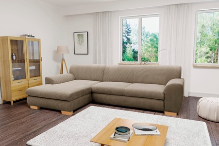 HOME AFFAIRE, Home affaire Ecksofa »Nika«, wahlweise mit Bettfunktion, auch in Cord, Home affaire Ecksofa »Nika zeitlos und elegant, L-Form« wahlweise mit Bettfunktion, auch in Cord