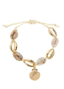 Lascana, LASCANA Fußkette mit Anhänger, LASCANA Fusskette mit Anhänger, Fusskettchen mit Anhänger, Muschel-Imitaten, Fusskettchen-Armband