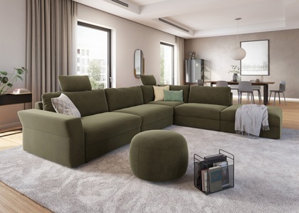 SIT&MORE, sit&more Ecksofa, mit Sitztiefenverstellung, sit&more Ecksofa »Cadabra L-Form«, Breite 356 cm, mit Sitztiefenverstellung