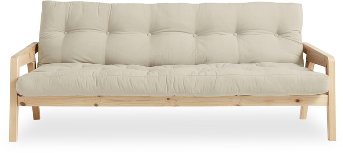 Karup Design, Karup Design Schlafsofa GRAB Gestell und Stofffarbe auswählbar, Karup Design Schlafsofa »Grab«, Mit Holzstruktur, inkl. Futonmatratze, Liegefläche 130x190 cm