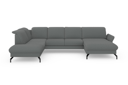 sit&more Wohnlandschaft »Fashion«, wahlweise mit Kopfteilverstellung und Vorziehsitz, motorisch, mit schwarzen Metallfüssen