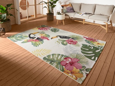 Hanse Home, HANSE Home Outdoorteppich »Tropical Dream«, rechteckig, HANSE Home Outdoorteppich »Tropical Dream«, rechteckig, 3 mm Höhe, In-& Outdoor, Teppich, Wetterfest, Balkon, Garten, Wohnzimmer, Floral