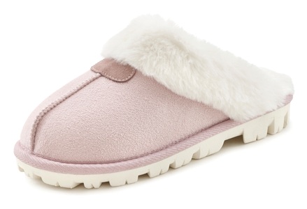 VIVANCE, Vivance Plüsch Hausschuhe, mit Warmfutter VEGAN, Vivance Plüsch Hausschuhe »Hausschuh«, Pantoffeln, Clogs, Schlappen, Pantolette mit Warmfutter VEGAN