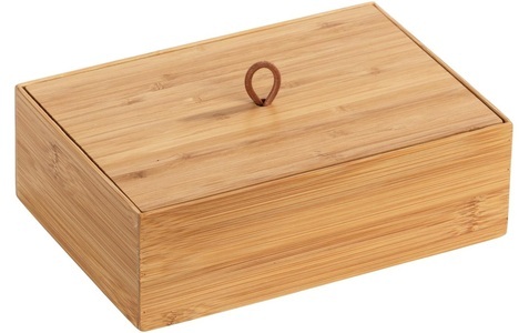 Wenko, Wenko Box , Terra , Braun , Holz , Bambus , massiv , 22x7x15 cm , Natur,Echtholz , Deckel , 004332052711, WENKO Aufbewahrungsbox »Box Terra mit Deckel«