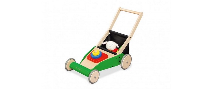 Pinolino, Pinolino Lauflernwagen RASENMÄHER KLAAS aus Holz in grün, Pinolino Lauflernwagen Rasenmäher Klaas