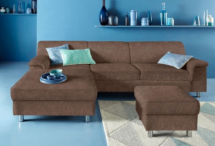 INOSIGN, INOSIGN Ecksofa, wahlweise mit Bettfunktion, DOMO collection Ecksofa »Jamie, modern und elegant, Fusshöhe 9cm, L-Form,« wahlweise mit Bettfunktion